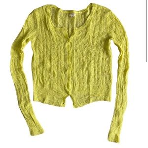 Aerie Cable Knit Button Cardigan